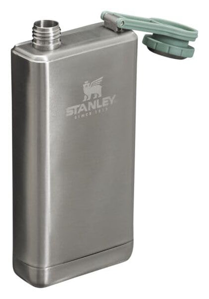 Stanley Adventure Pre-Party Flask 8 oz | Leakproof Hip Flask | Hinge Connected Never Lose Cap | Insulated Stainless Steel Liquor Container | BPA-Free | Stainless Steel