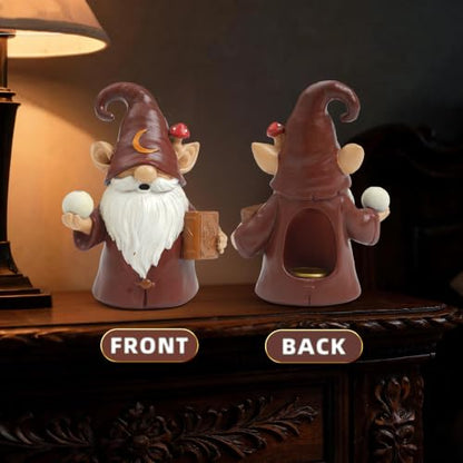 Gnome Incense Holder Cone Burner with Smoke Effect - Whimsical Decor Gift