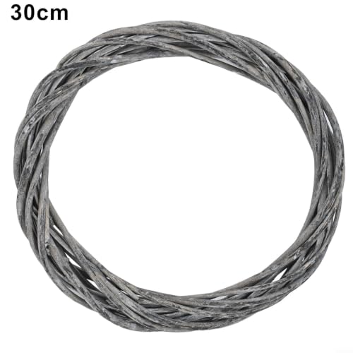 30cm Grey Rattan Wreath Base for Christmas DIY Crafts and Holiday Decor