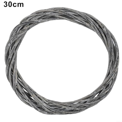 30cm Grey Rattan Wreath Base for Christmas DIY Crafts and Holiday Decor