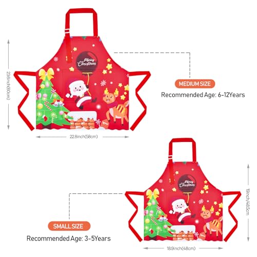Kids Rainbow Unicorn Chef Apron Small 3-5 Years Christmas Tree Design