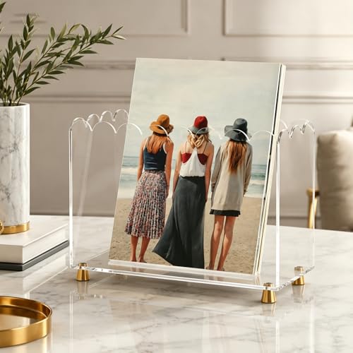 Acrylic Magazine Holder with Gold Feet - Floor Standing Organizer for Desk & Living Room