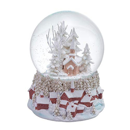 Musical Church Waterglobe - 100MM Holiday Snow Village Decor