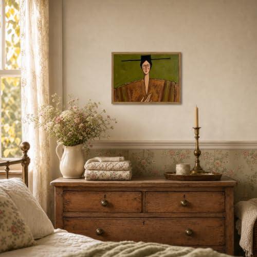 Vintage Western Cowgirl Wall Art - Framed Abstract Cowboy Canvas Print, 16x12 Inches - Cowboy-Z Variation