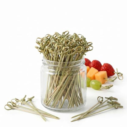 4.7 Inch Bamboo Cocktail Picks - 200 Pack for Appetizers & Drinks