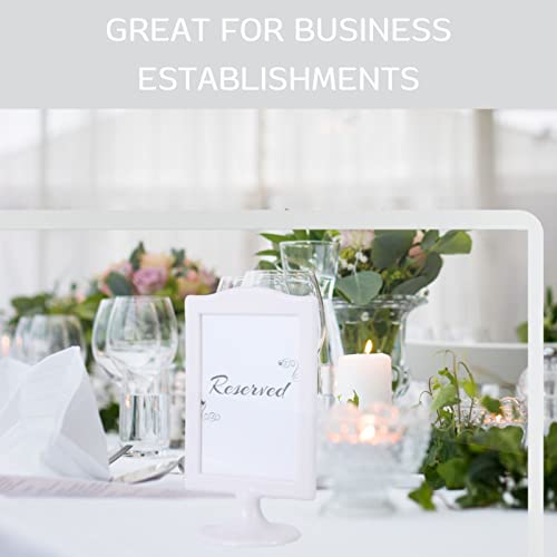 White Double Sided 4x6 Photo Frame Set - Wedding, Menu, Table Number Display
