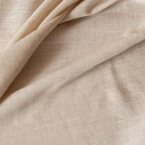 Farmhouse Linen Bar Stool Covers with Ruffles 12/14 Inch Camel - Set of 2