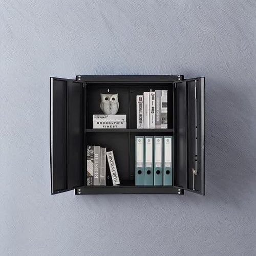 GREATMEET Locking Metal Wall Cabinet - Durable Steel Storage Solution with Adjustable Shelf | Garage & Utility Room