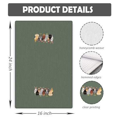 Christmas Farmhouse Chicken Kitchen Towels - Farmhouse Chicken Dish Towels, Lady Mom & Chicken Lovers Gift, 16x24 Inches - A18