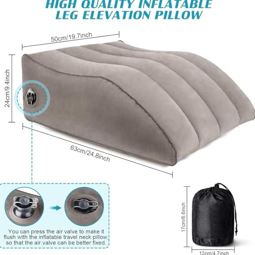 Inflatable Leg Support Wedge Pillow - 24 Inch Post Recovery Cushion
