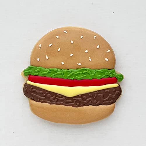 Hamburger Cookie Cutter 3-3/4 Inch Food-Safe Steel for Baking and Cake Decoration