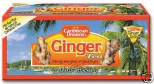 Caribbean Dreams Tea Collection - Carton of Ginger Tea, a Carton of Cerasse Tea Plus a Carton of Peppermint Herbal Tea - Bundle of Three 24 Count Packs