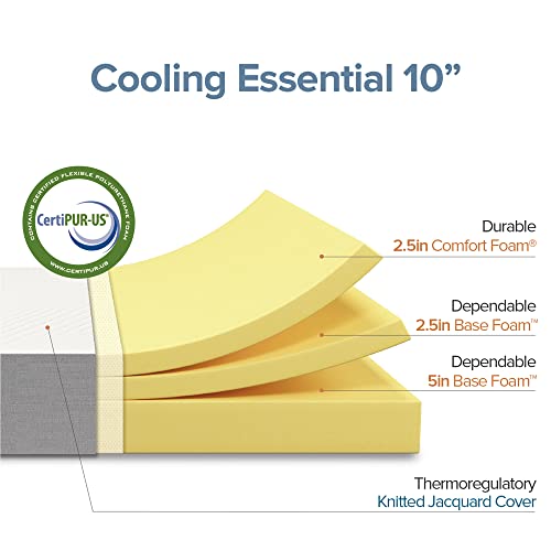 Zinus 10 Inch Full Cooling Essential Foam Mattress, Affordable Quality, Certified Safe Materials