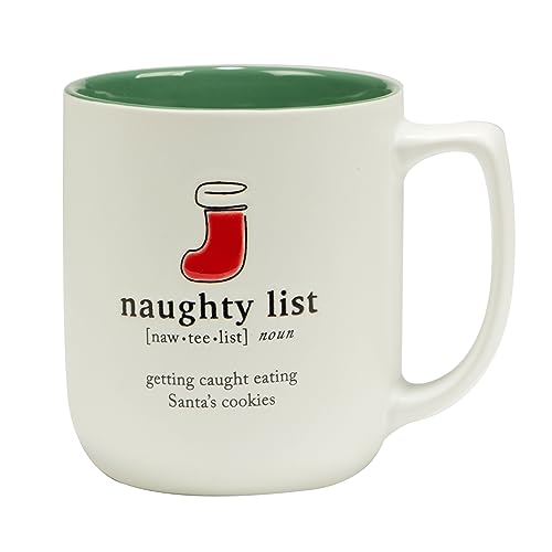 Christmas Fun Green Sayings Ceramic Mugs Set of 6 16 oz. Assorted Designs with Variation 5x3.625 inches