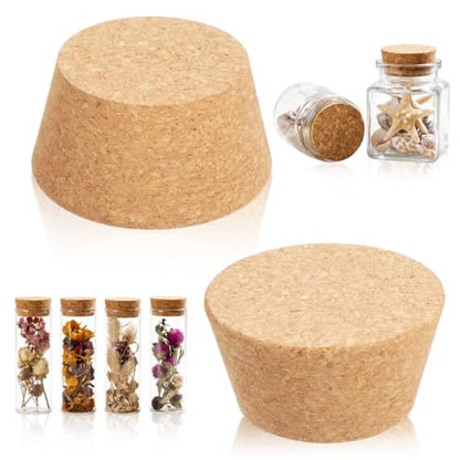 Large Cork Stoppers Set - Wooden Bottle Seals for Wine, Oil, Vinegar