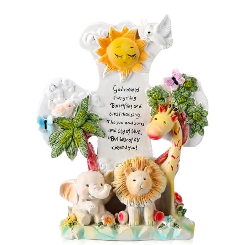 God Created Everything Wall Cross - 7 Inch Resin Religious Decor