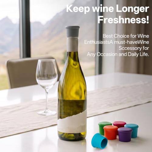 12 Pack Silicone Wine Bottle Stoppers for Freshness & Party Use