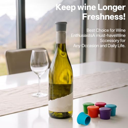 12 Pack Silicone Wine Bottle Stoppers for Freshness & Party Use