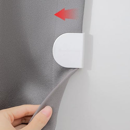 Self-Adhesive Shower Curtain Clips - No Drill Bathroom Accessories (4 Pack)