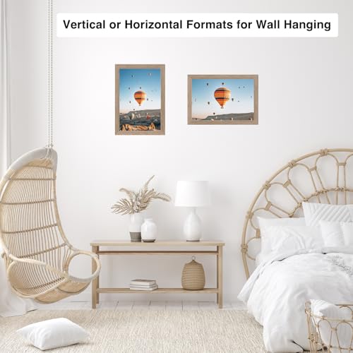 JCJMY 5x8 Picture Frame Rustic Brown for Wall Hanging or Tabletop, Wall Mounting Horizontally or Vertically, 5 x 8 Wall Gallery Poster Photo Frame with Shatter Resistant Plexiglass,Rustic Brown