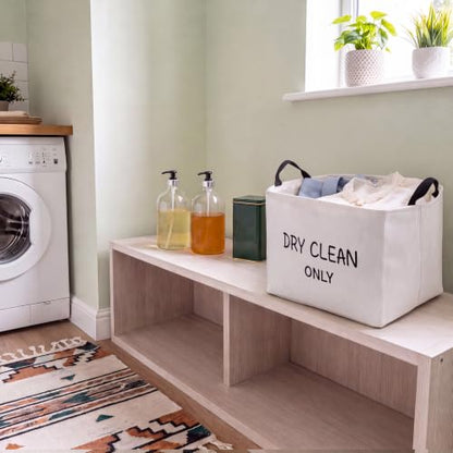 FillTouch Canvas Laundry Basket - Dry Clean Only Printed Organizer