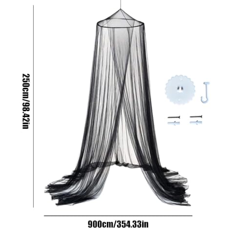 Elegant Queen Size Bed Canopy with Mesh Curtains - Stylish & Breathable