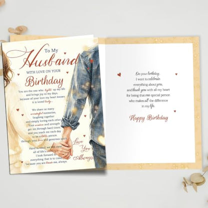 Romantic Birthday Card for Husband from Wife ZC-084 - Love & Appreciation