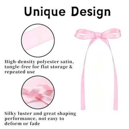 36 Pink Satin Bow Cake Toppers for Desserts & Party Decorations