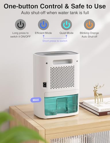 Small Dehumidifier for Bedroom Bathroom Quiet Portable Compact Moisture Absorber