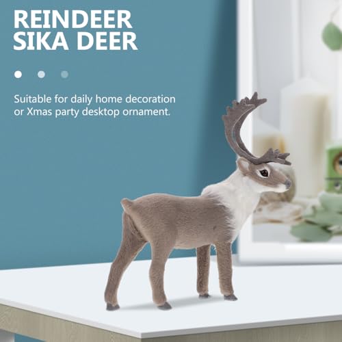 Christmas Reindeer Deer Figurine Ornament - Festive Holiday Decor for Tabletop & Shelf