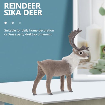 Christmas Reindeer Deer Figurine Ornament - Festive Holiday Decor for Tabletop & Shelf