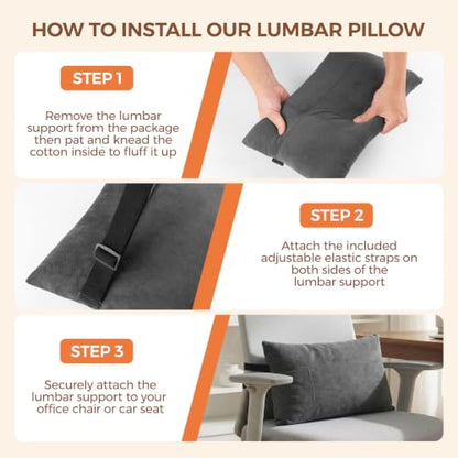 Lumbar Support Pillow for Car & Office Back Cushion Lower Back Pain Relief
