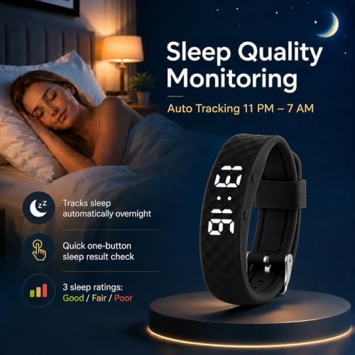 Vibrating Wristband Alarm Clock for Heavy Sleepers - Black Variation