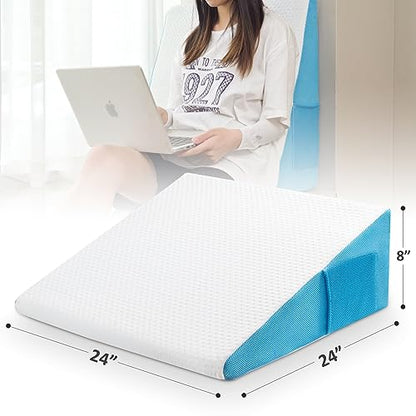 Eastern Maison Healthy Wedge Pillow（24 * 24 * 8）, Triangular Leaning, Back Cushion, Comfortable Sleep, Pleasant Rest. Always Have at Home.