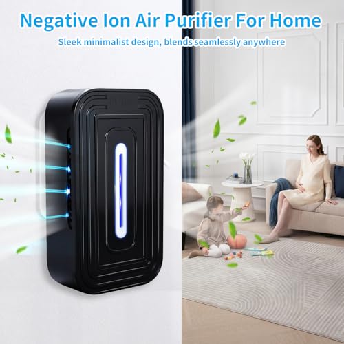 PVACG Negative Ion Air Purifier 2 Pack - Black, Quiet Ionic Air Cleaners for Home & Office