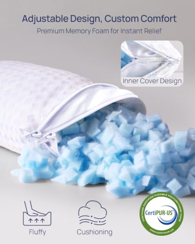Travel Neck Pillow 2 Pack - Small Memory Foam Support for Airplanes, Car, Camping