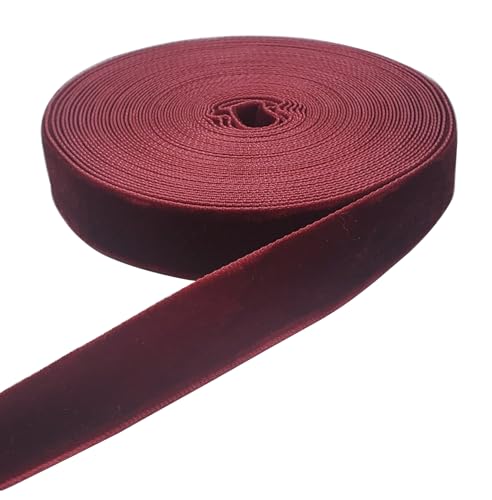 Burgundy Velvet Ribbon Spool - 10 Yards, 5/8 Inch Wide, Wine Color, Nylon Craft Trim - Variation of THIS listing