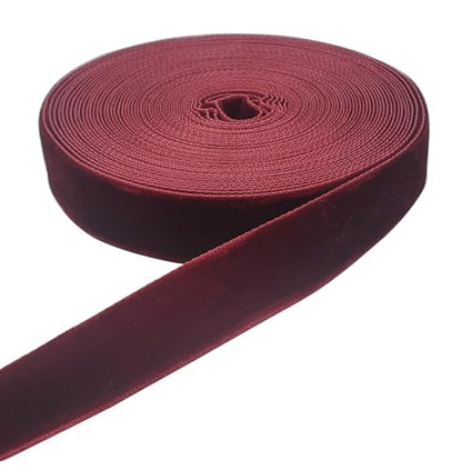 Burgundy Velvet Ribbon Spool - 10 Yards, 5/8 Inch Wide, Wine Color, Nylon Craft Trim - Variation of THIS listing
