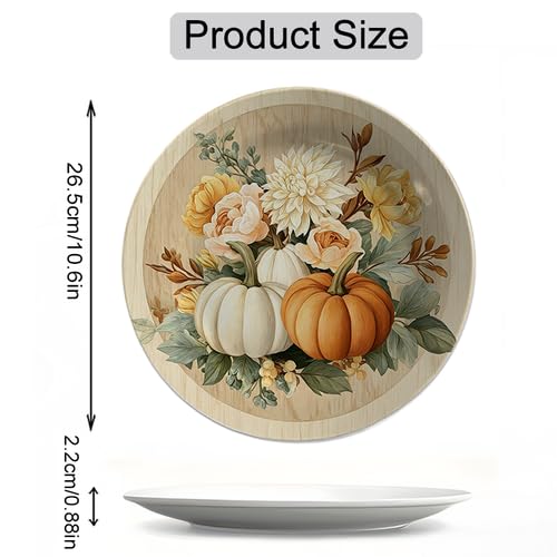 Fall Pumpkin Wall Decorative Plates - Sunflower Harvest 10 Inch PE--14