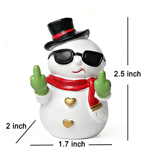 Funny Santa Snowman Statue Figurine - Christmas Decor Xmas Gifts - Snowman Variation