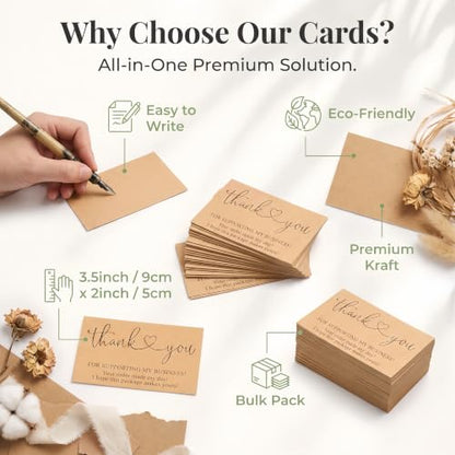 Thank You Cards for Small Business Bulk Set 300 Count 2 x 3.5 Inches