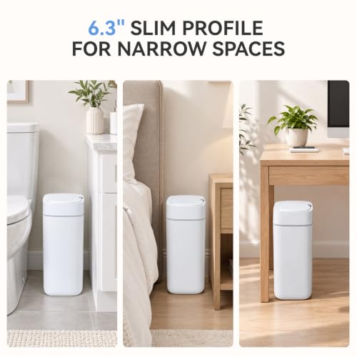 Automatic Bathroom Trash Can with Lid and Motion Sensor 3.2 Gallon
