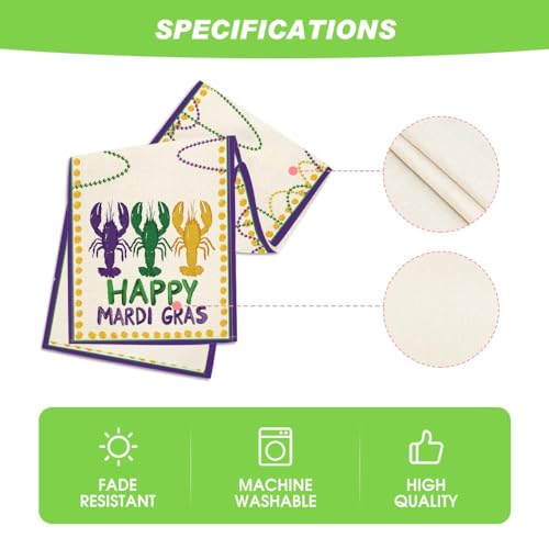 Happy Mardi Gras Carnival Table Runner 13 x 120 Inch Purple Seasonal Holiday Decor