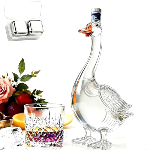 30th Anniversary 3D Goose-Shaped Whiskey Bottle 350ml Glass Decanter
