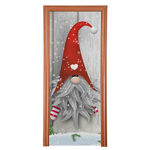 Christmas Gnome Door Cover Decoration 35 x 79 Inch Indoor Outdoor Festive Porch Decor