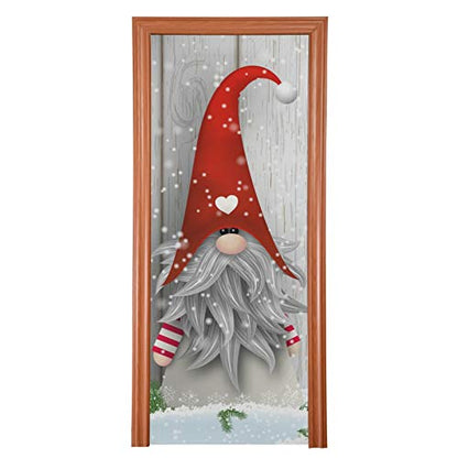 Christmas Gnome Door Cover Decoration 35 x 79 Inch Indoor Outdoor Festive Porch Decor