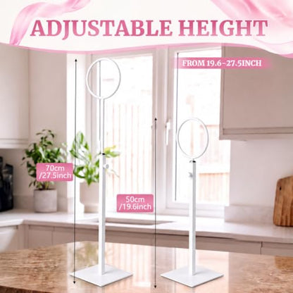 2 Pack Adjustable Table Banner Stand - White, Height 19-27 Inch
