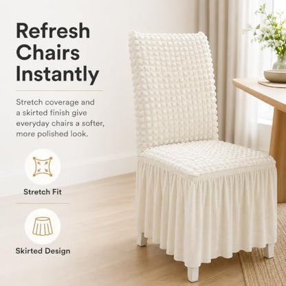 Dorm Chair Cover with Skirt - Stretch Armless Slipcover, Washable - Variation I