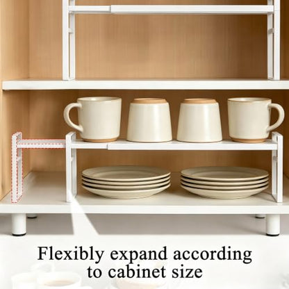 Expandable White Window Sill Plant Shelf - Narrow Adjustable Kitchen & Bathroom Organizer, Stackable Shelves