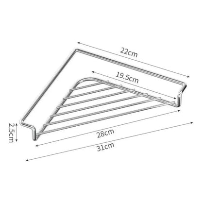 Stainless Steel Corner Sink Rack - Space Saving Triangular Draining Shelf for Kitchen & Bathroom